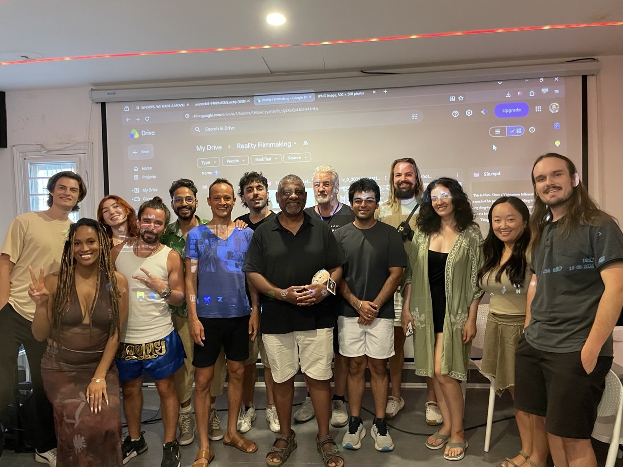 The Tiny Film Club Da Nang group together after the event
